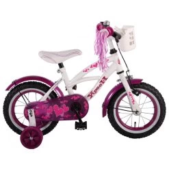 Volare Heart Cruiser Fiets - 12 Inch - Wit Paars -Speelgoedwinkel Voor Buiten 1050656c