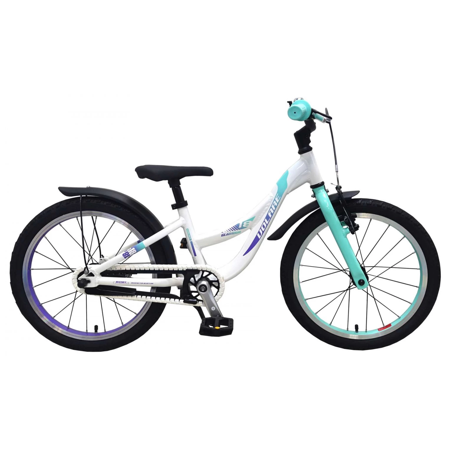 Volare Glamour Fiets - 18 Inch - Parelmoer Mint Groen 3 Volare Glamour Fiets - 18 Inch - Parelmoer Mint Groen