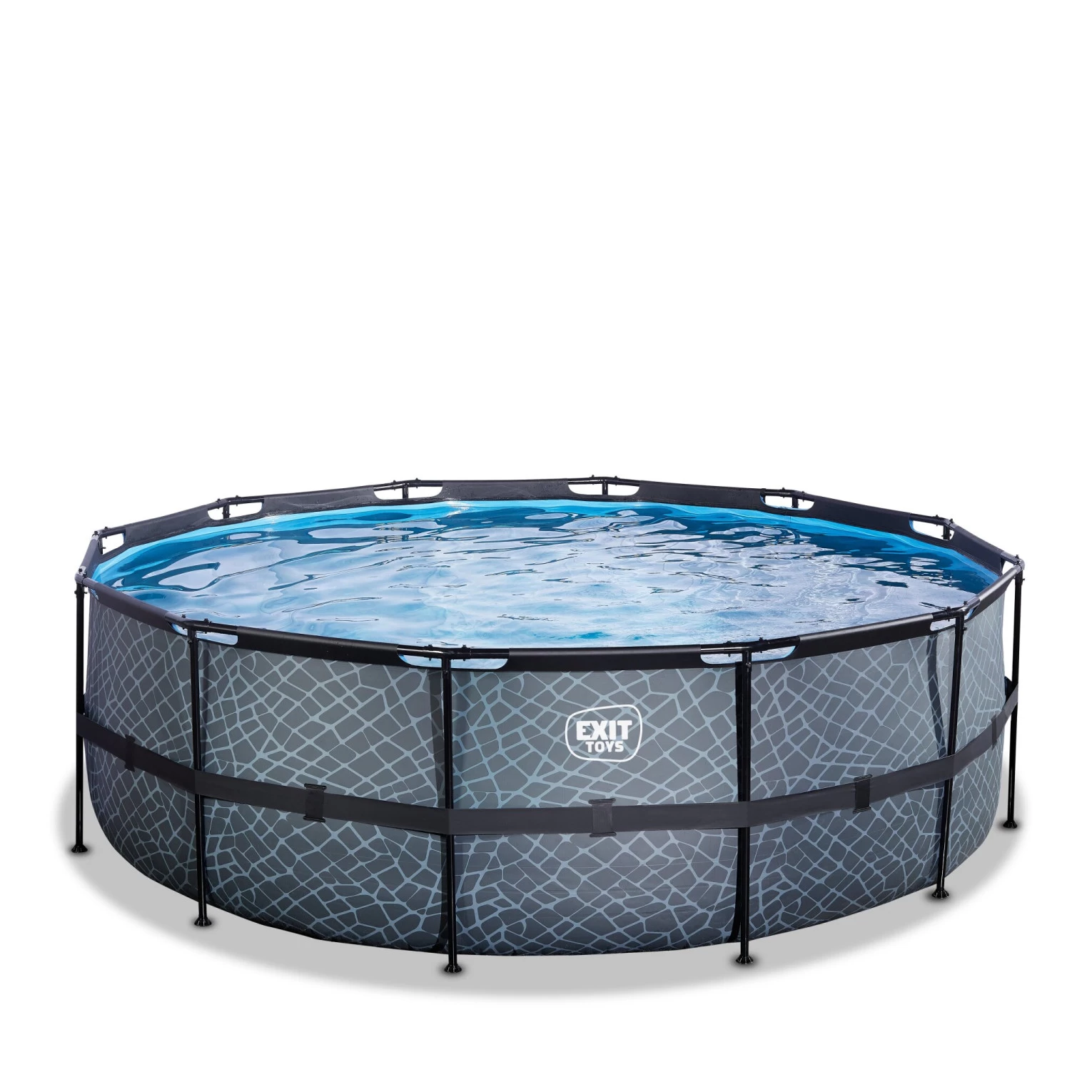 EXIT TOYS EXIT Stone Zwembad ø427x122cm Met Filterpomp - Grijs 4 EXIT TOYS EXIT Stone Zwembad ø427x122cm Met Filterpomp - Grijs - Afbeelding 2