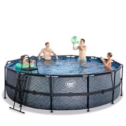EXIT TOYS EXIT Stone Zwembad ø488x122cm Met Filterpomp - Grijs -Speelgoedwinkel Voor Buiten 1080663d