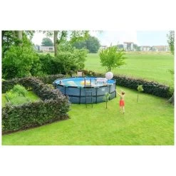 EXIT TOYS EXIT Stone Zwembad ø488x122cm Met Filterpomp - Grijs -Speelgoedwinkel Voor Buiten 1080663j