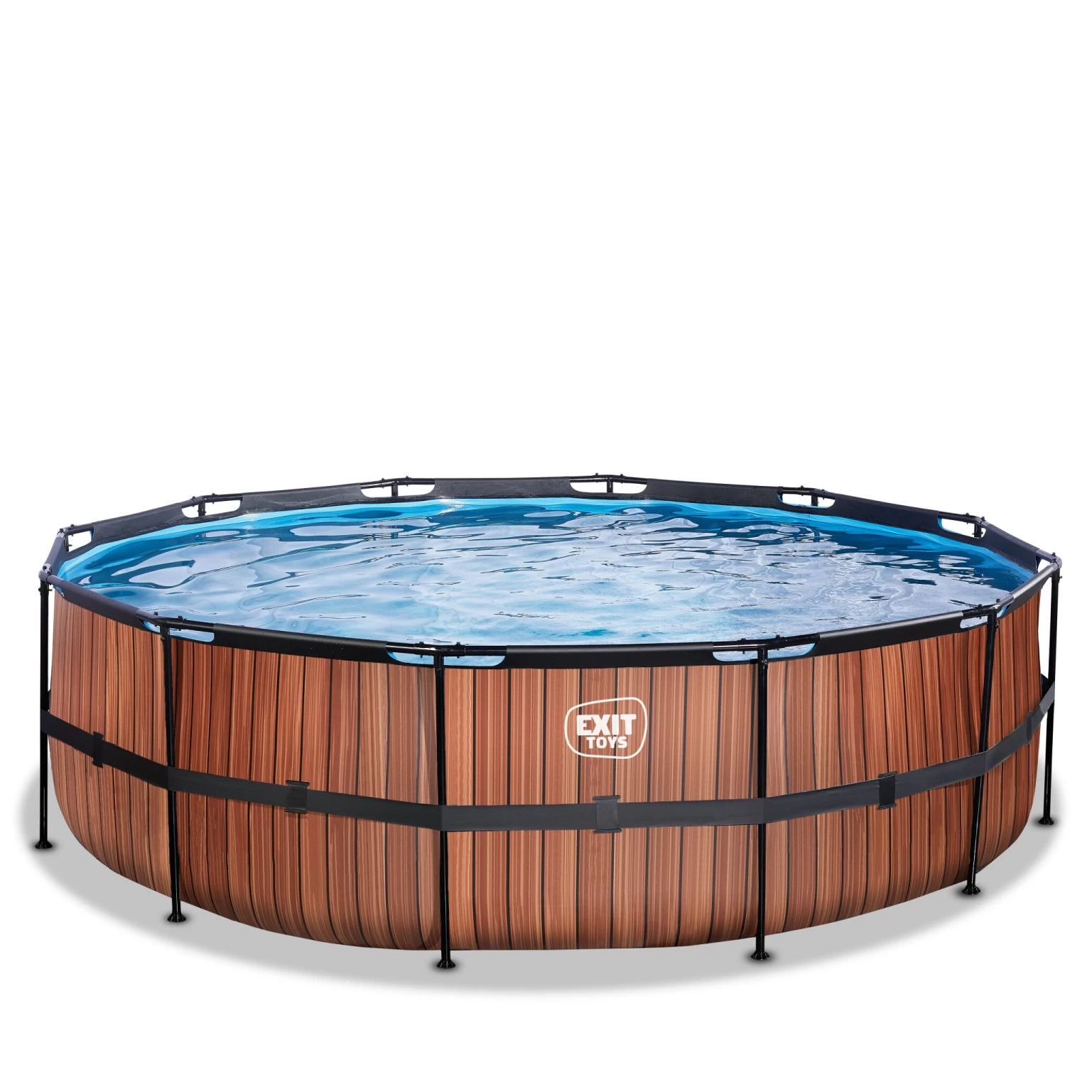 EXIT TOYS EXIT Wood Zwembad ø488x122cm Met Filterpomp - Bruin 4 EXIT TOYS EXIT Wood Zwembad ø488x122cm Met Filterpomp - Bruin - Afbeelding 2