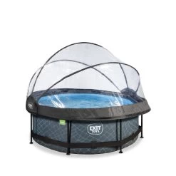 EXIT TOYS EXIT Stone Zwembad ø244x76cm Met Filterpomp En Overkapping
