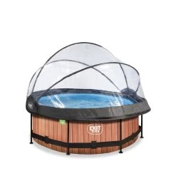EXIT TOYS EXIT Wood Zwembad ø244x76cm Met Filterpomp En Overkapping -