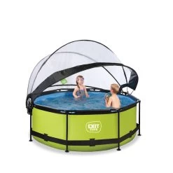 EXIT TOYS EXIT Lime Zwembad ø244x76cm Met Filterpomp En Overkapping - -Speelgoedwinkel Voor Buiten 1080908f