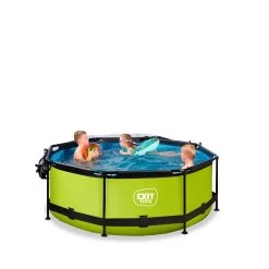EXIT TOYS EXIT Lime Zwembad ø244x76cm Met Filterpomp En Overkapping - -Speelgoedwinkel Voor Buiten 1080908g