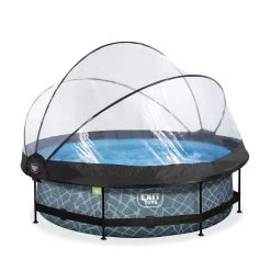 EXIT TOYS EXIT Stone Zwembad ø300x76cm Met Filterpomp En Overkapping