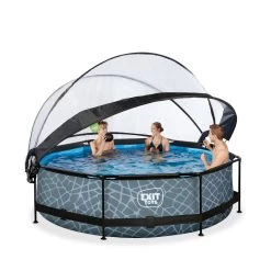EXIT TOYS EXIT Stone Zwembad ø300x76cm Met Filterpomp En Overkapping -Speelgoedwinkel Voor Buiten 1080909f