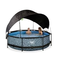 EXIT TOYS EXIT Stone Zwembad ø300x76cm Met Filterpomp En Schaduwdoek -Speelgoedwinkel Voor Buiten 1080918g