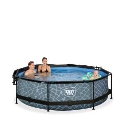 EXIT TOYS EXIT Stone Zwembad ø300x76cm Met Filterpomp En Schaduwdoek -Speelgoedwinkel Voor Buiten 1080918h