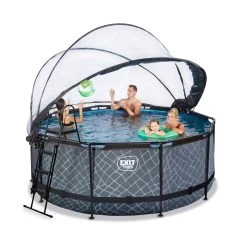 EXIT TOYS EXIT Stone Zwembad ø360x122cm Met Zandfilterpomp En Overkap -Speelgoedwinkel Voor Buiten 1080930g