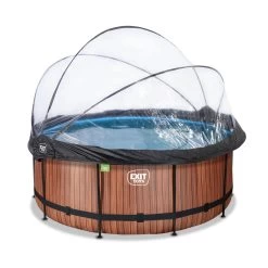 EXIT TOYS EXIT Wood Zwembad ø360x122cm Met Zandfilterpomp En Overkapp