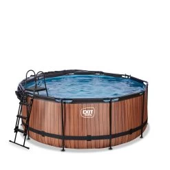 EXIT TOYS EXIT Wood Zwembad ø360x122cm Met Zandfilterpomp En Overkapp -Speelgoedwinkel Voor Buiten 1080931c