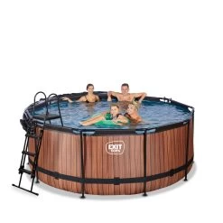 EXIT TOYS EXIT Wood Zwembad ø360x122cm Met Zandfilterpomp En Overkapp -Speelgoedwinkel Voor Buiten 1080931g