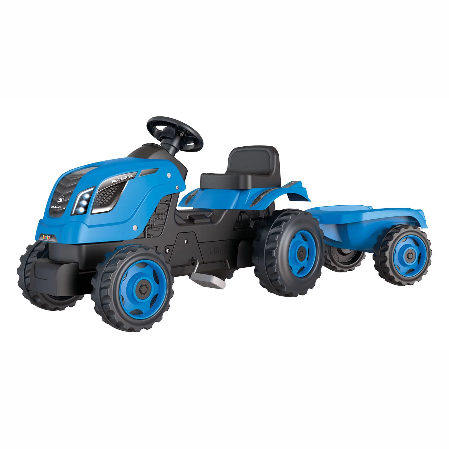 Smoby Farmer XL Traptractor Met Trailer Blauw 5 Smoby Farmer XL Traptractor Met Trailer Blauw - Afbeelding 3