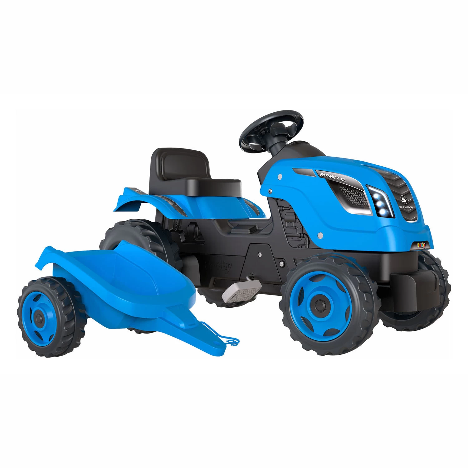 Smoby Farmer XL Traptractor Met Trailer Blauw 3 Smoby Farmer XL Traptractor Met Trailer Blauw