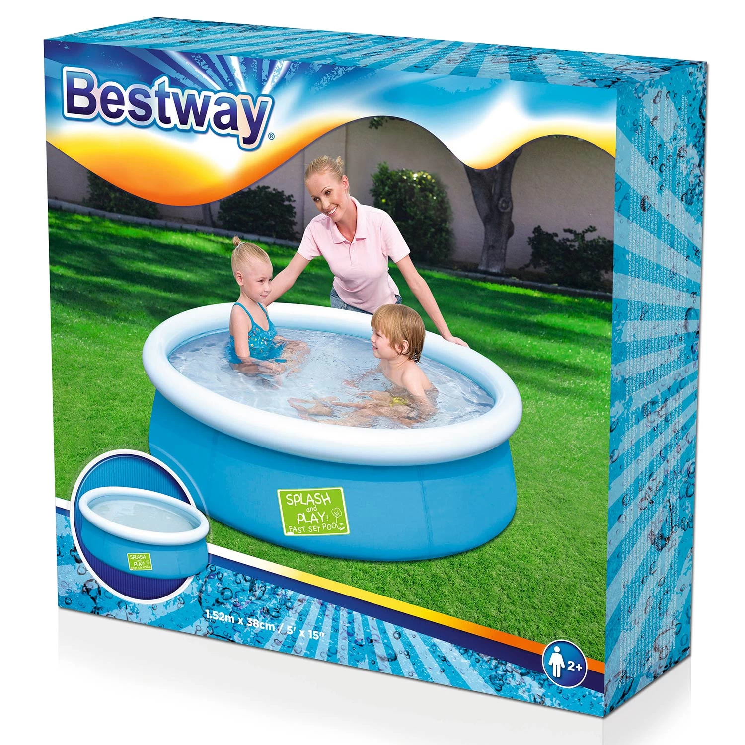 Bestway Zwembad Met Opblaasrand, 152cm 4 Bestway Zwembad Met Opblaasrand, 152cm - Afbeelding 2