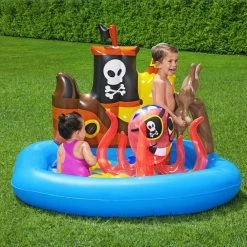 Bestway Playcenter Sleepboot Piraat Zwembad, 140x130x104cm -Speelgoedwinkel Voor Buiten 1980654h
