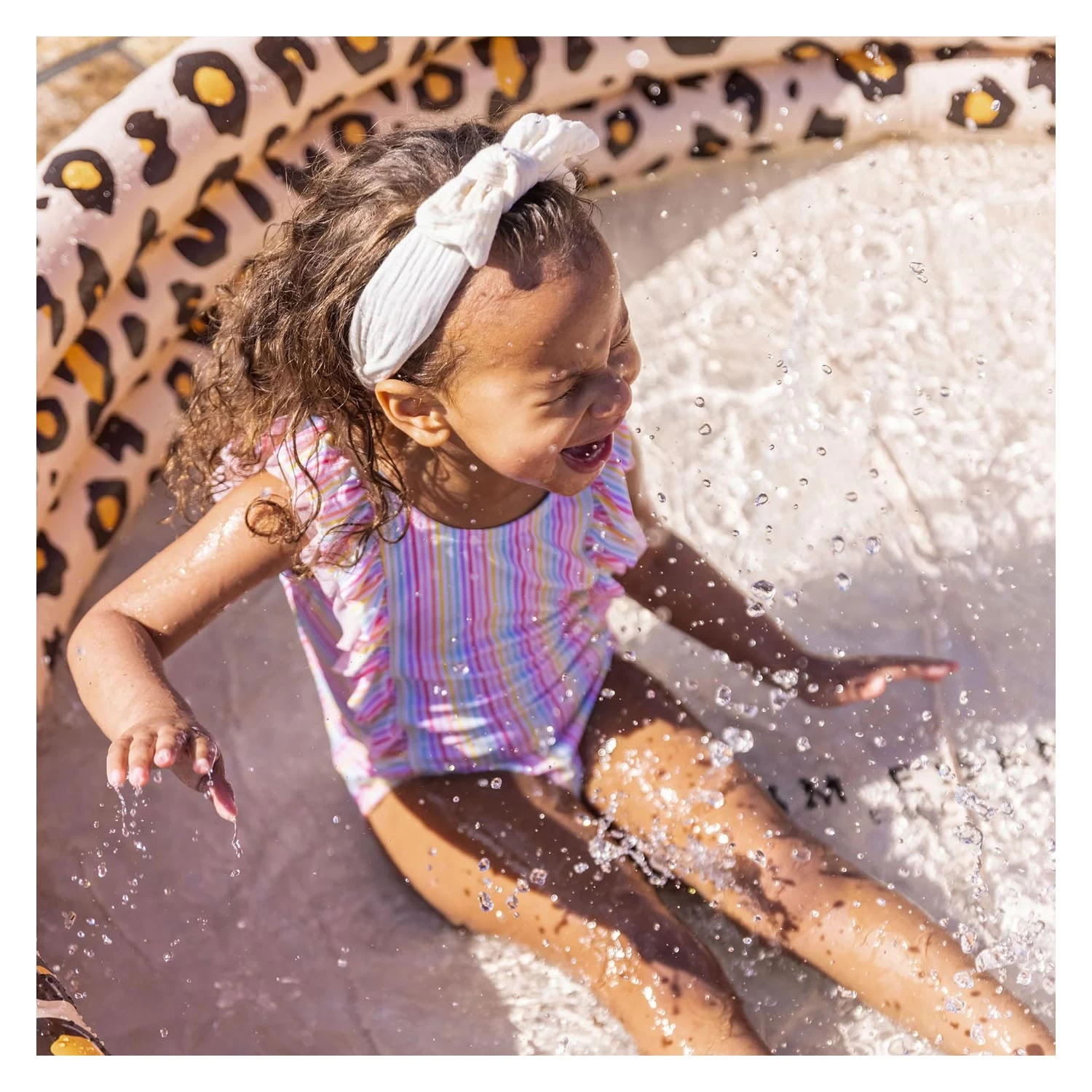 SWIM ESSENTIALS Kinderzwembad Beige Panterprint, 150cm 4 SWIM ESSENTIALS Kinderzwembad Beige Panterprint, 150cm - Afbeelding 2