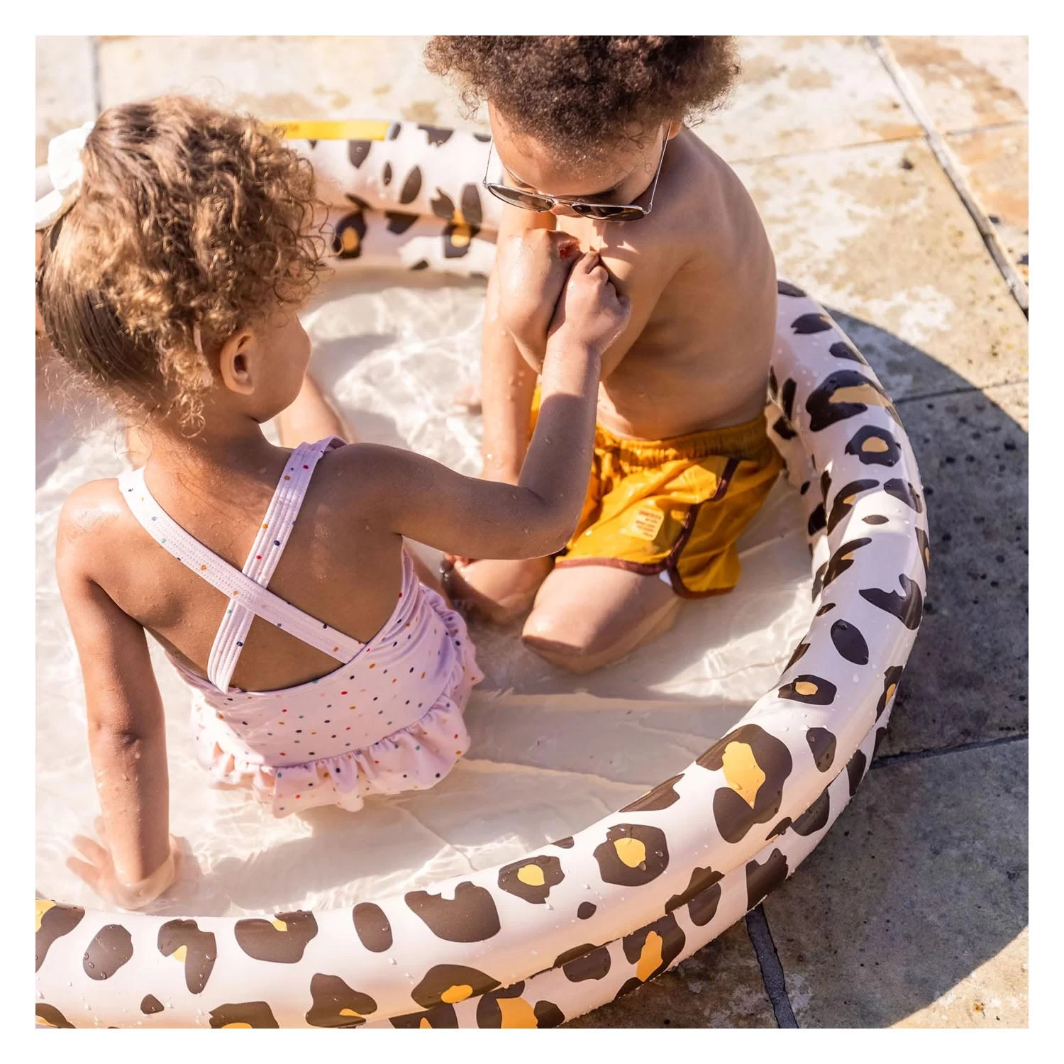 SWIM ESSENTIALS Kinderzwembad Beige Panterprint, 150cm 6 SWIM ESSENTIALS Kinderzwembad Beige Panterprint, 150cm - Afbeelding 4