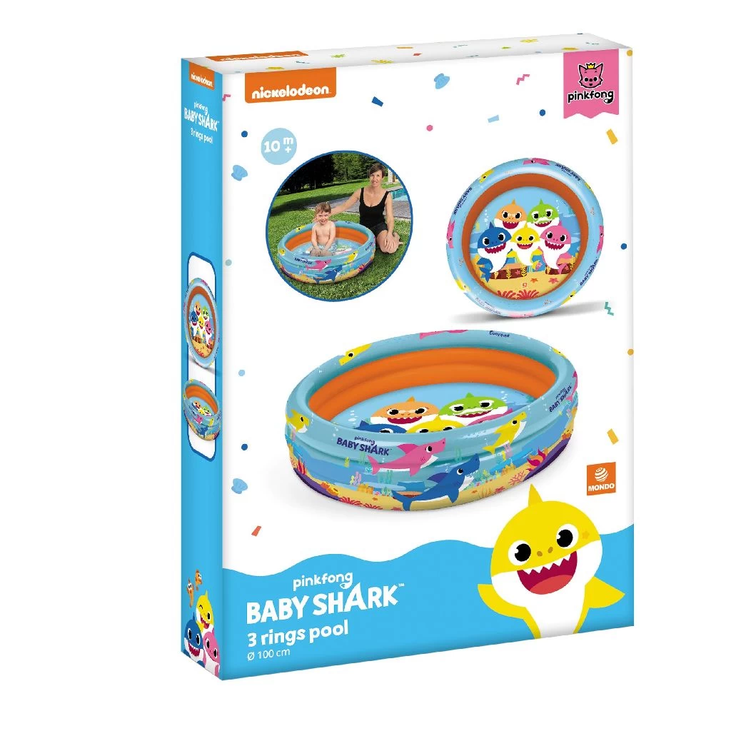 Mondo Zwembad 3-rings Baby Shark, 100cm 4 Mondo Zwembad 3-rings Baby Shark, 100cm - Afbeelding 2
