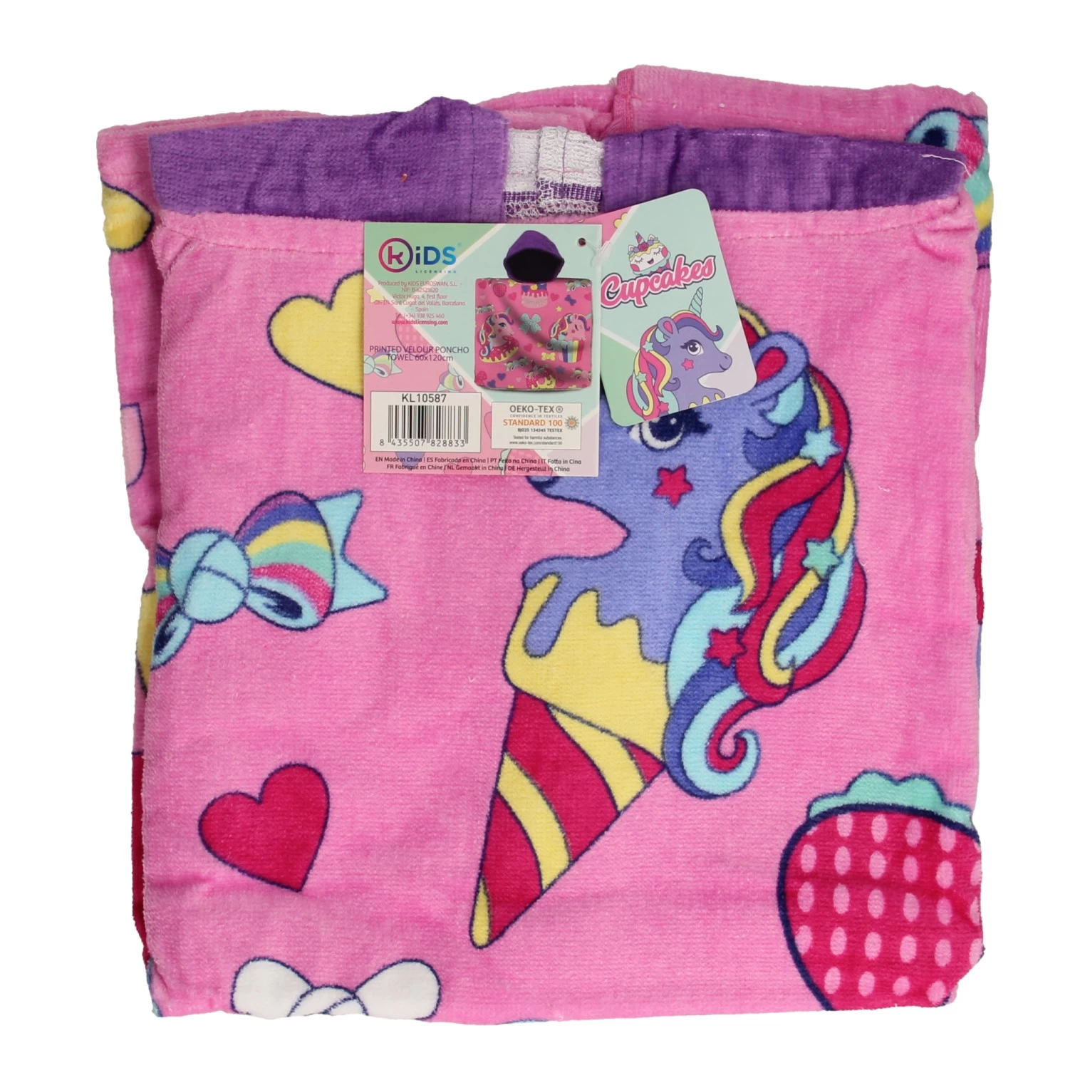 Kids Licensing Handdoek Poncho Eenhoorn Cupcakes, 60x120cm 4 Kids Licensing Handdoek Poncho Eenhoorn Cupcakes, 60x120cm - Afbeelding 2