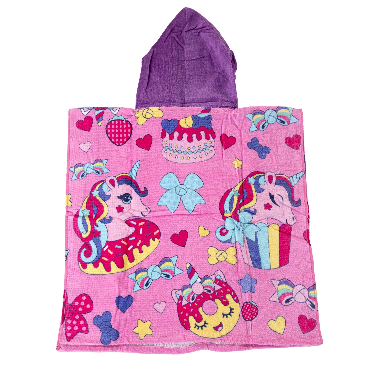 Kids Licensing Handdoek Poncho Eenhoorn Cupcakes, 60x120cm 3 Kids Licensing Handdoek Poncho Eenhoorn Cupcakes, 60x120cm