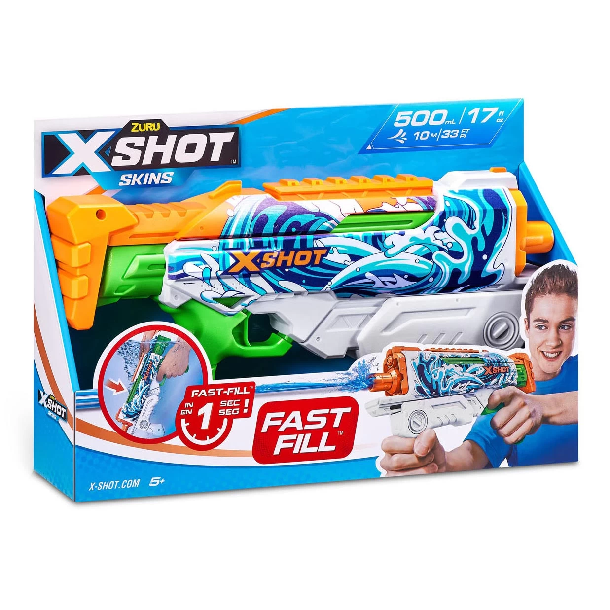 ZURU X-Shot Waterpistool Fast Fill Skins Hyperload, 500ml 4 ZURU X-Shot Waterpistool Fast Fill Skins Hyperload, 500ml - Afbeelding 2