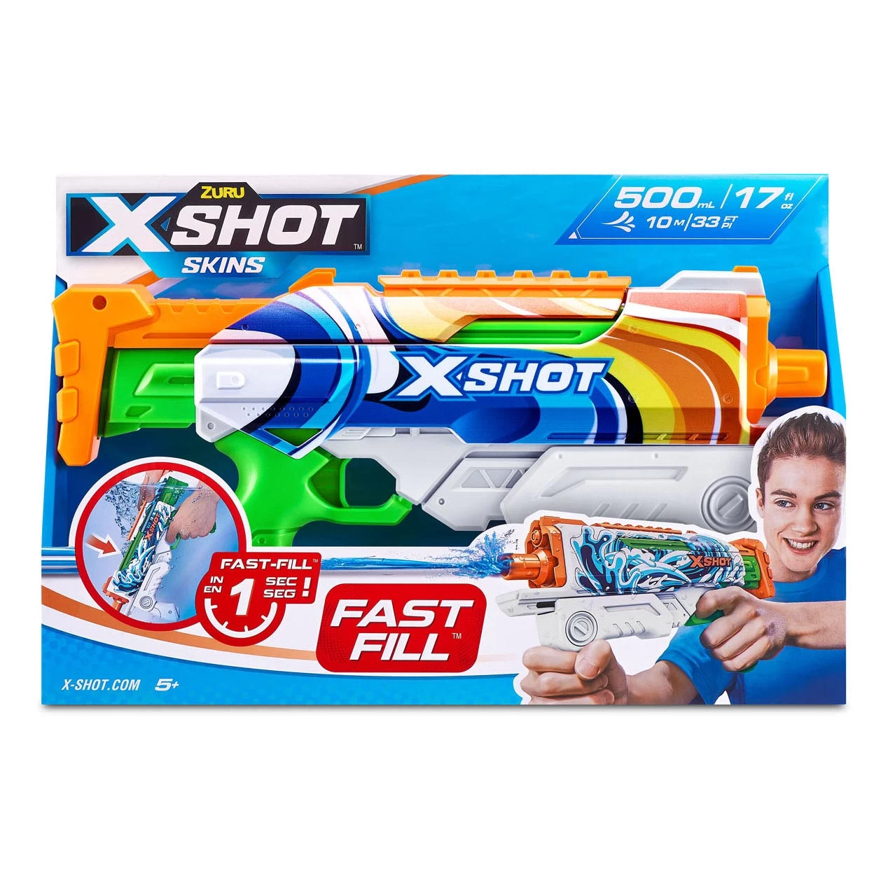 ZURU X-Shot Waterpistool Fast Fill Skins Hyperload, 500ml 5 ZURU X-Shot Waterpistool Fast Fill Skins Hyperload, 500ml - Afbeelding 3