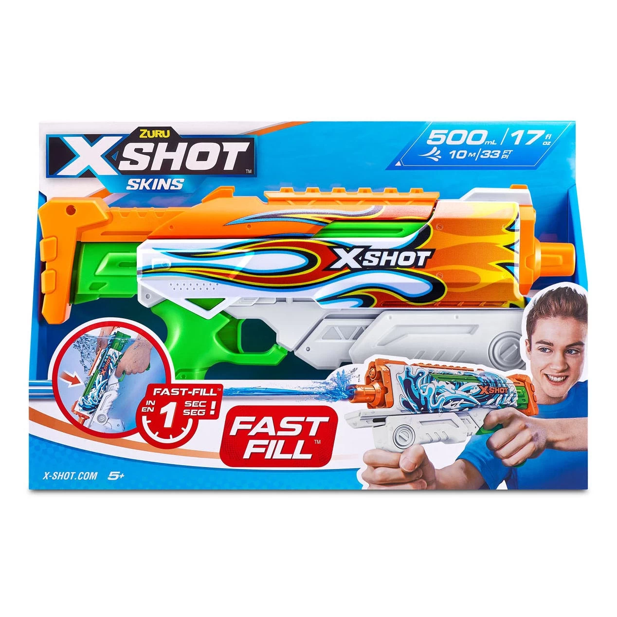 ZURU X-Shot Waterpistool Fast Fill Skins Hyperload, 500ml 6 ZURU X-Shot Waterpistool Fast Fill Skins Hyperload, 500ml - Afbeelding 4